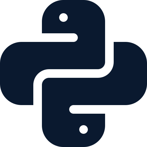 Ícone da tecnologia linguagem de programação Python.